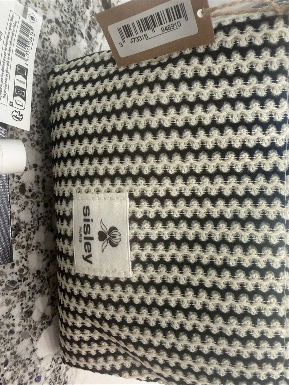 Sisley Cream & Black Woven Cosmetic Bag/ Gucci, Lune+Aster, Rabanne & ++ - Picture 2 of 9